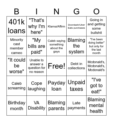 Financial Audit Bingo Card