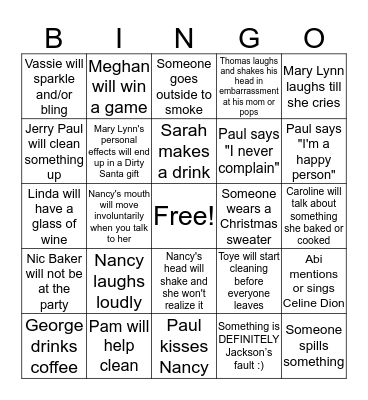 FAMILY BINGO Card