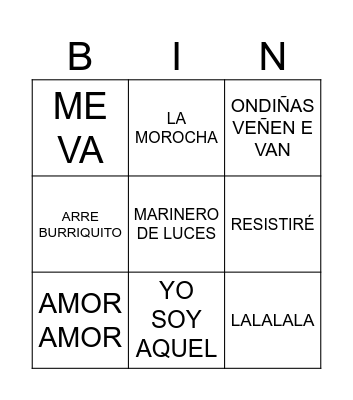 BINGO MUSICAL Bingo Card