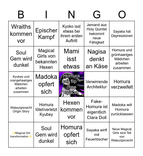 Walpurgisnacht Rising Vorhersagen Bingo Card