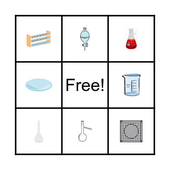 El Bingo de los materiales de laboratorio Bingo Card