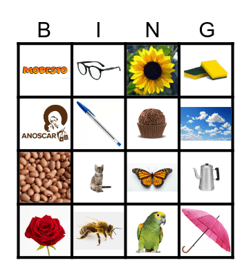 Bingo da Imagens Bingo Card