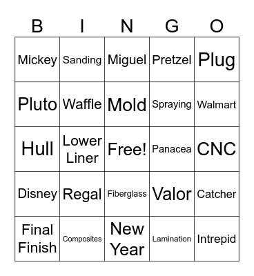 PSI Composites BINGO Card