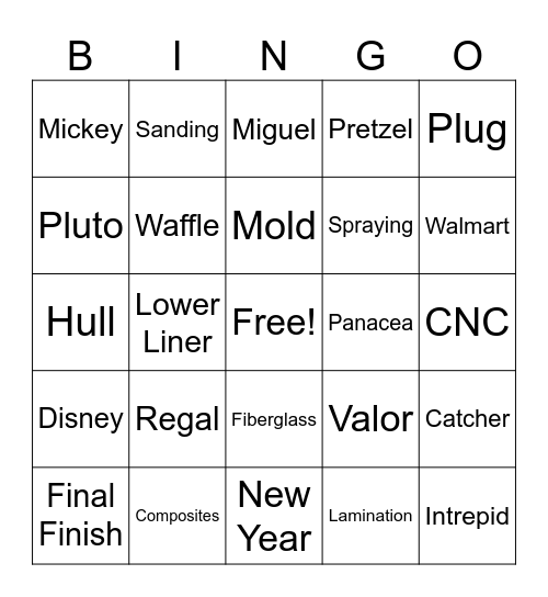PSI Composites BINGO Card