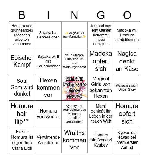 Walpurgisnacht Rising Vorhersagen Bingo Card