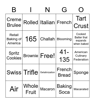State Test Review Bingo Card