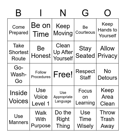 C.A.T.S CODE BINGO Card