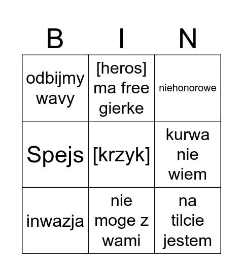 Mopsio-Bingo Card