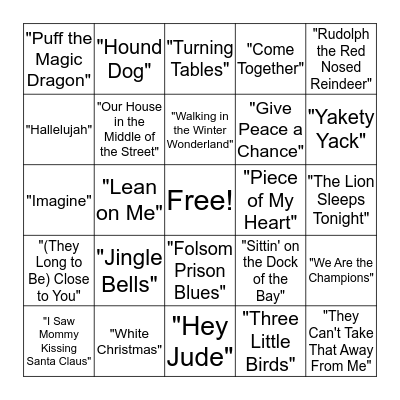 Music Bingo - Happy Holidays! Bingo Card
