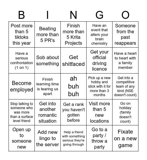 Adam 2026 Bingo Card Bingo Card