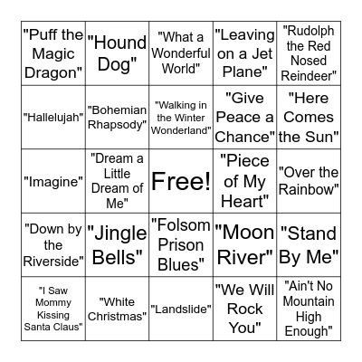 Music Bingo - Happy Holidays! Bingo Card