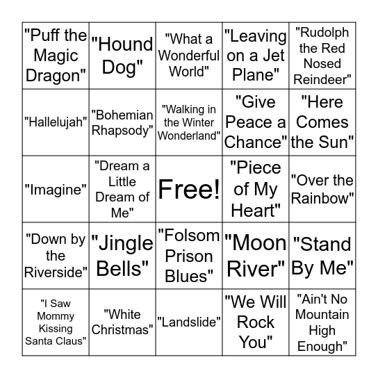 Music Bingo - Happy Holidays! Bingo Card