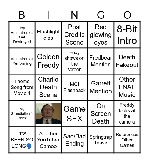 Five Nights at Freddy’s 2 Bingo Card