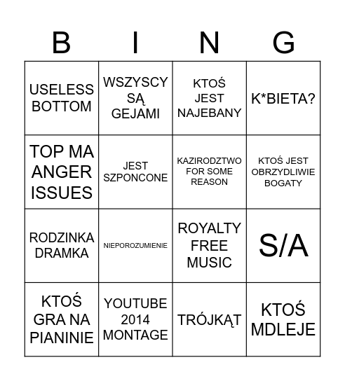 ABSTRACHUJE 2014 BL BINGO Card