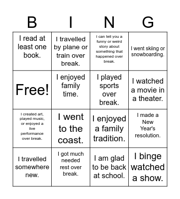 AVID 10 Mingle Bingo Card