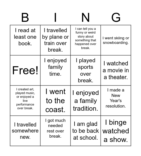 AVID 10 Mingle Bingo Card