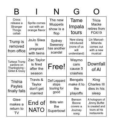 2026 BINGO Card