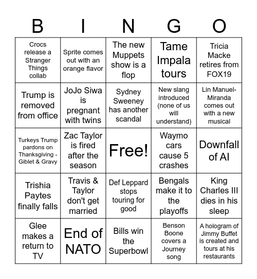 2026 BINGO Card