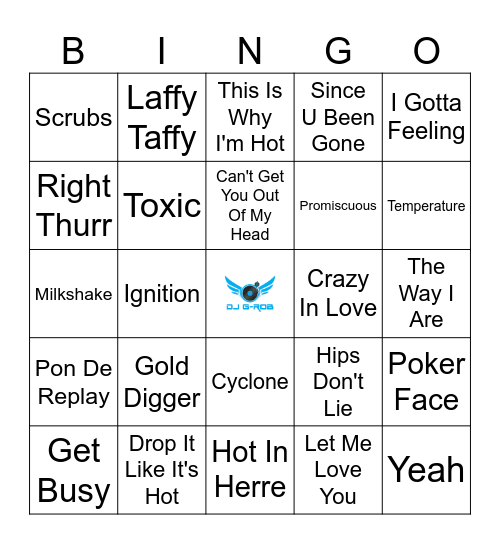 2000's Bangers Bingo Card
