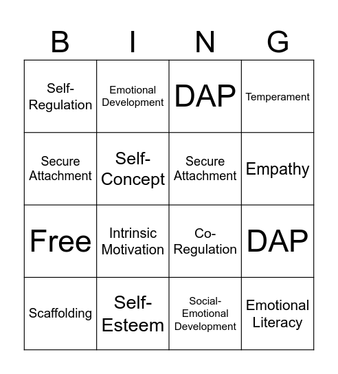 Ch. 8 Vocabulary words Bingo Card