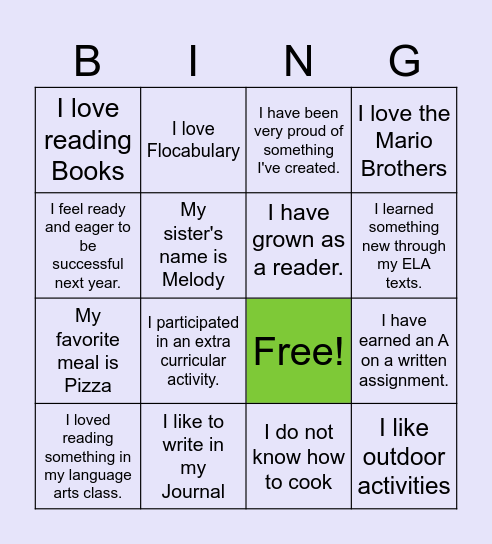 End of the School Year Bingo Card