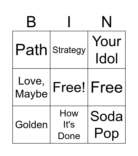 KPop Demon Hunters Bingo Card