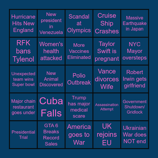 2026 BINGO Card