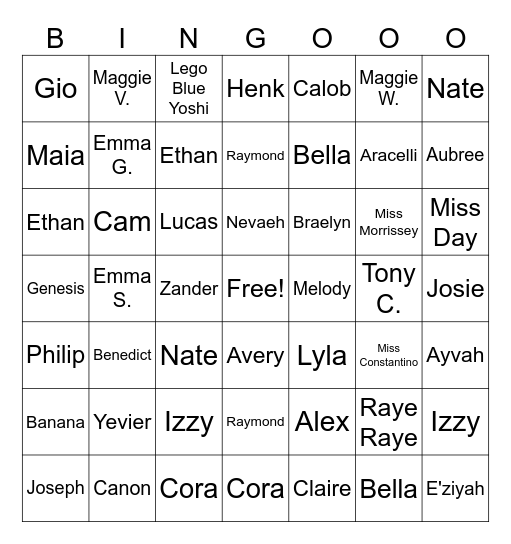 Peer to Peer Bingo Card