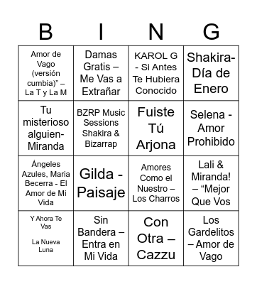 Despedida de soltera Bingo Card