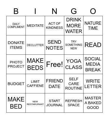 RESOLUTIONS Bingo Card