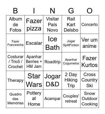 2026 Bingo Card
