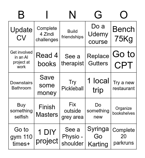 2026 Bingo Card