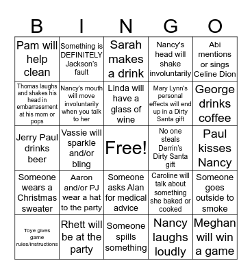 FAMILY BINGO Card