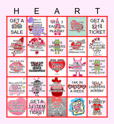 Valentines Day Bingo Card