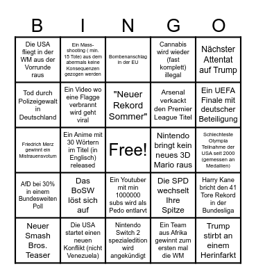 2026 Bullshit Bingo Card