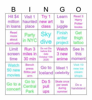 2026 Bingo Card Bingo Card