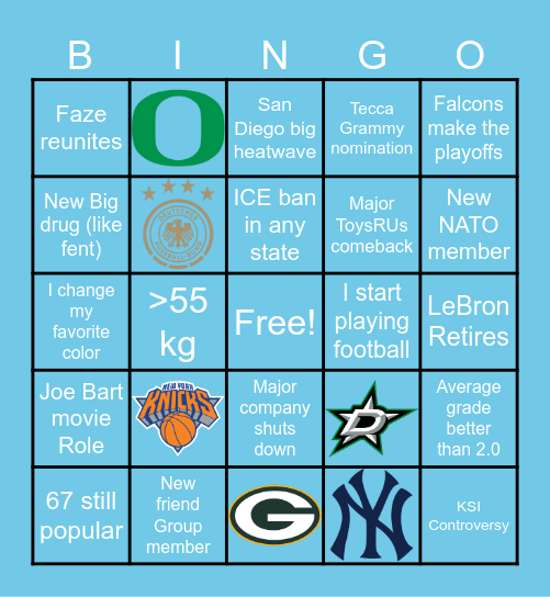 2026 Bingo Card