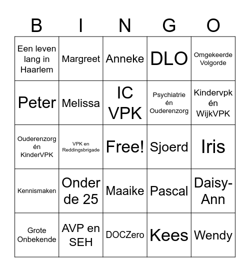 Kennismaking 2608 Bingo Card