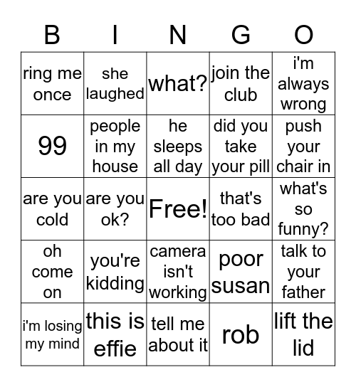 Ceil Bingo Card