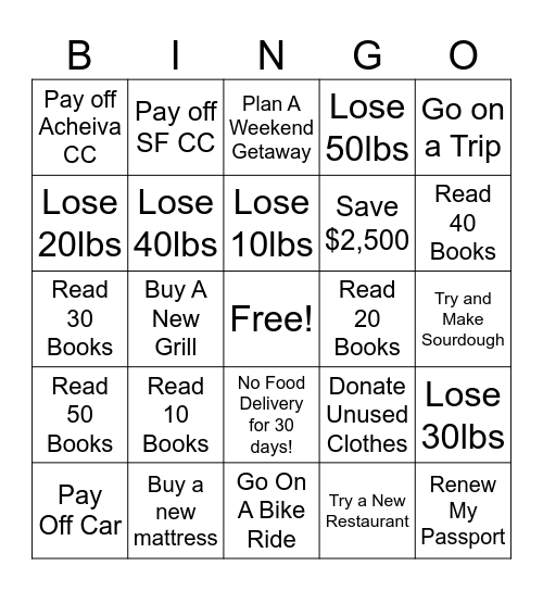 Stefany's 2026 BINGO Card