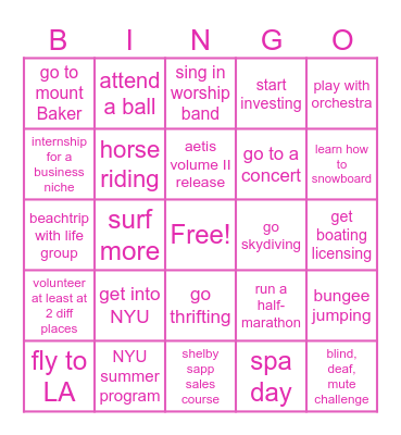 angie's 2026 bingo Card