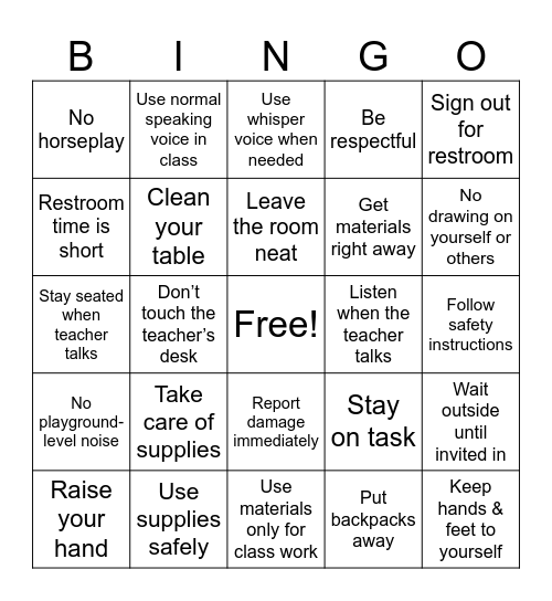 Art Rules!! Bingo Card