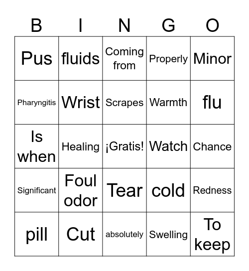 Repaso 1 Bingo Card