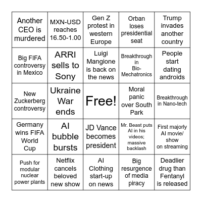 2026 Bingo Card