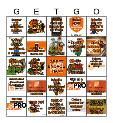 HOME DEPOT Bingo Card