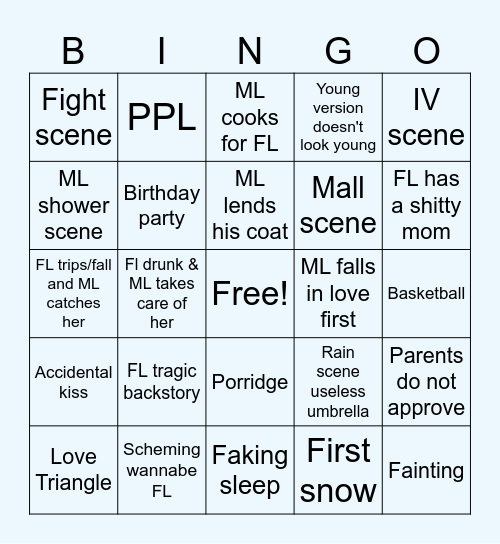 First Frost Bingo Card