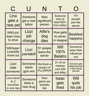 MYTH INC (RIP MOO) 2026 BINGO Card