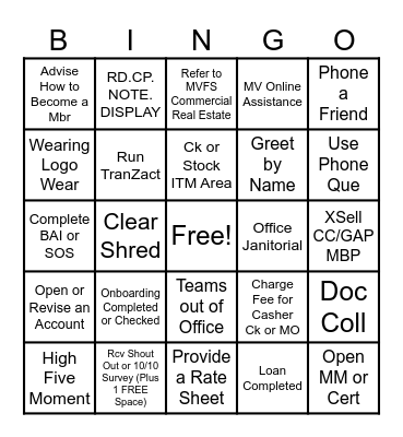 JANUARY FUN Bingo Card