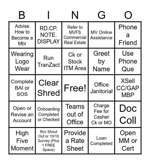 JANUARY FUN Bingo Card