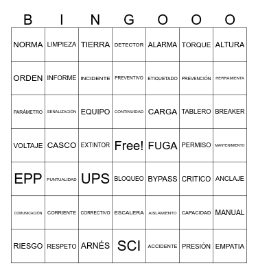 BINGO DE DETONACIÓN Bingo Card